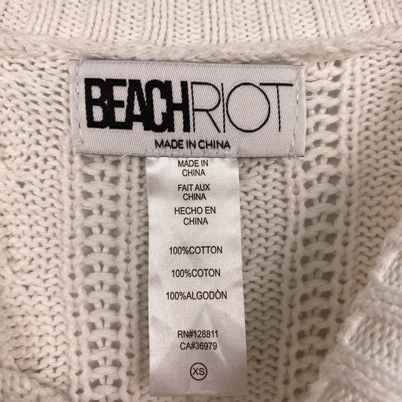 Beach Riot Callie Sweater Ivory Cable XS - Picture 5 of 7